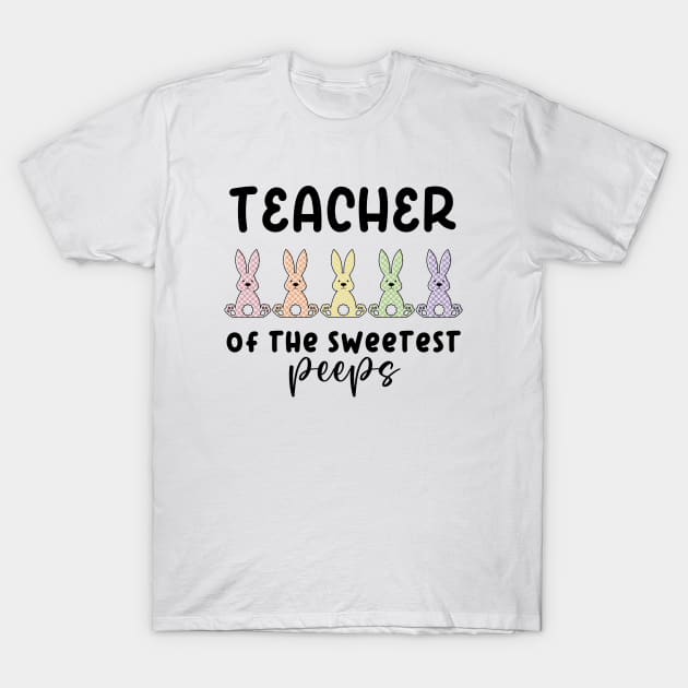 Retro Teacher of the Sweetest Peeps, Easter Day Shirt, Gift for Her T-Shirt by MitmuGifts